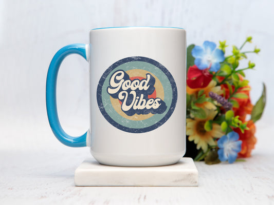Good Vibes Retro Ceramic Mug - Binnie & Bopper Designs