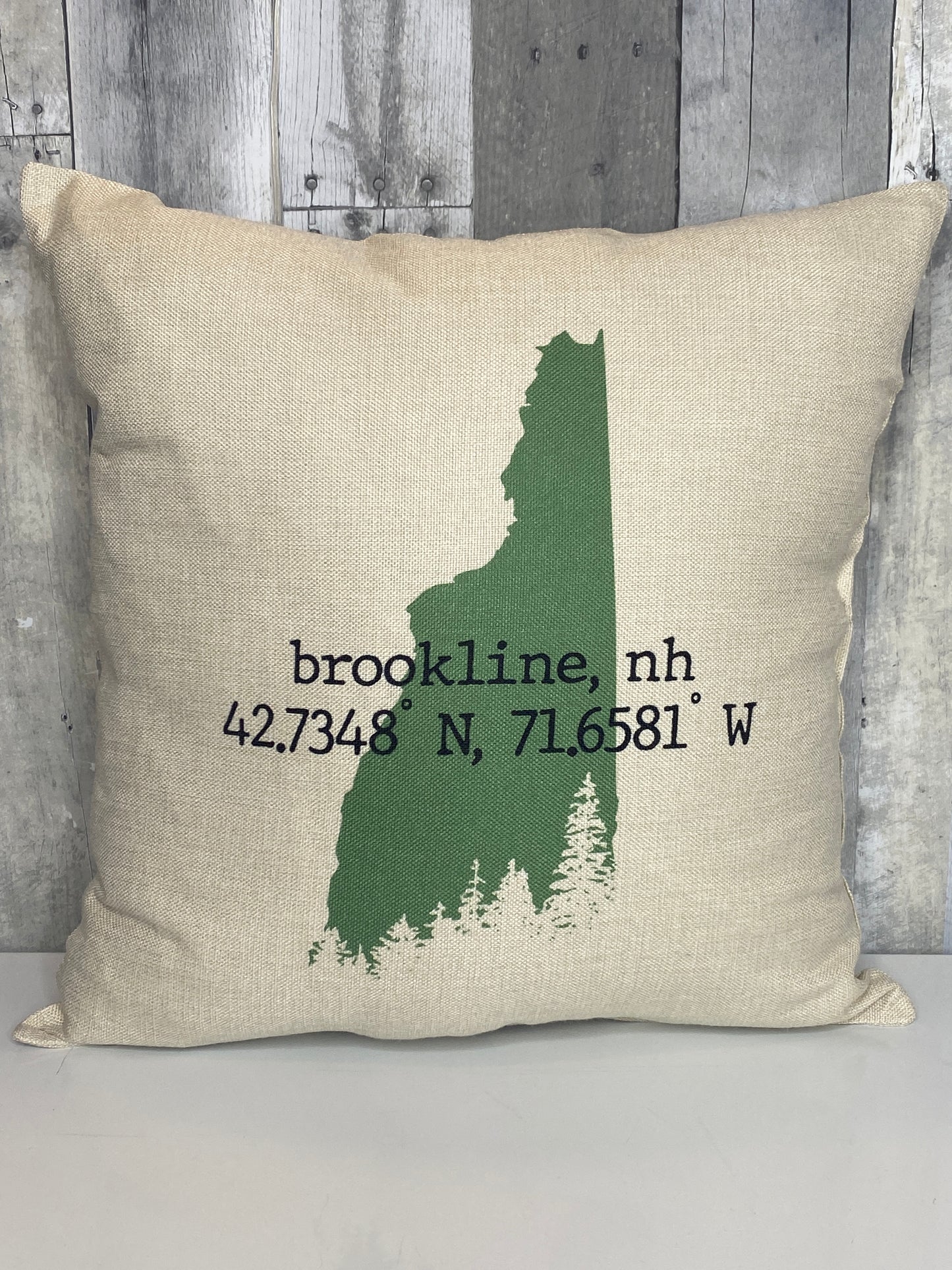 Brookline NH Coordinates Pillow
