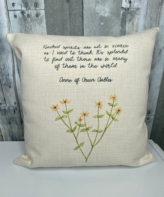 Kindred Spirits, Anne of Green Gables Inspired, Pillow Cover
