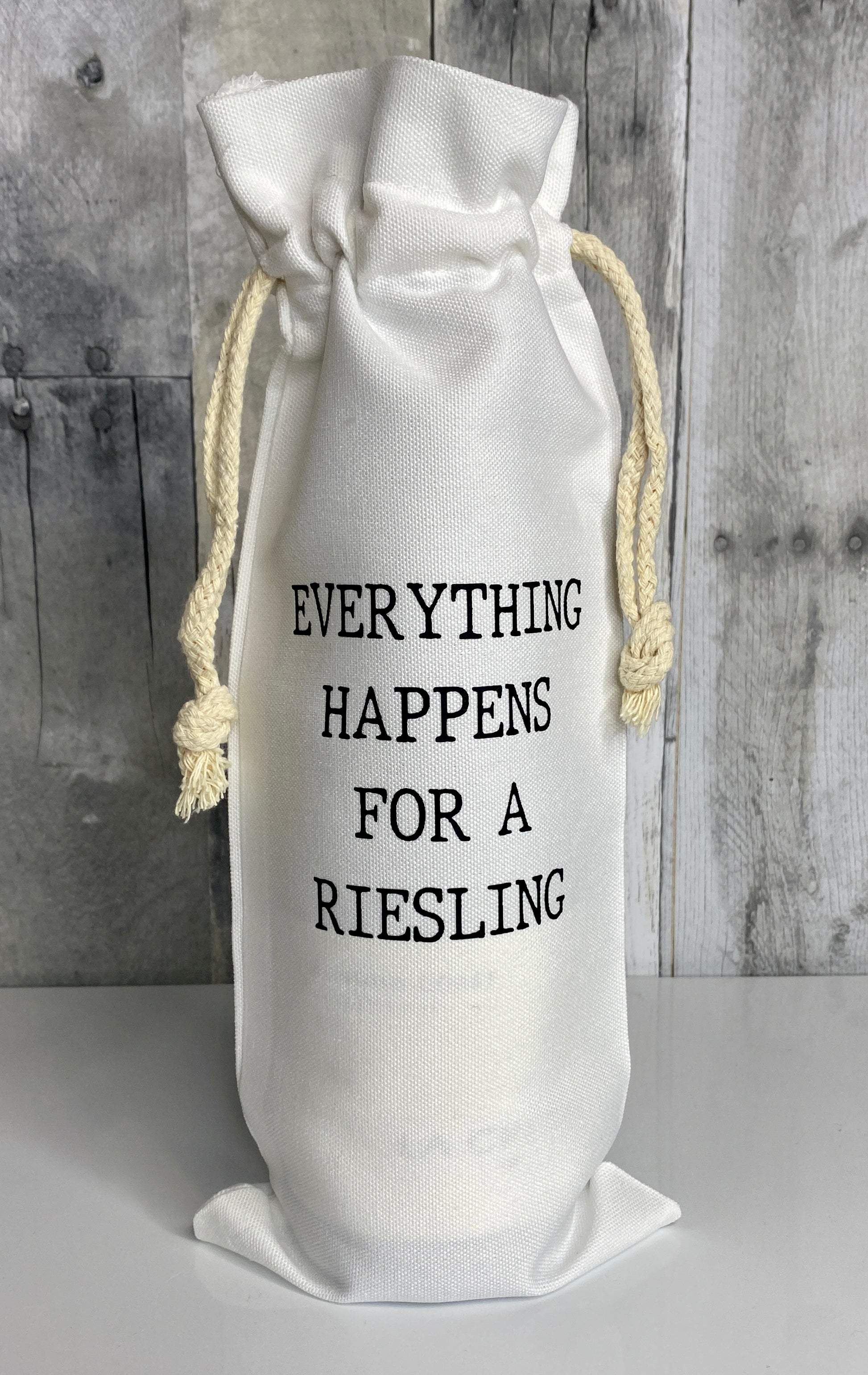 Everything Happens For A Riesling Wine Bag - Binnie & Bopper Designs