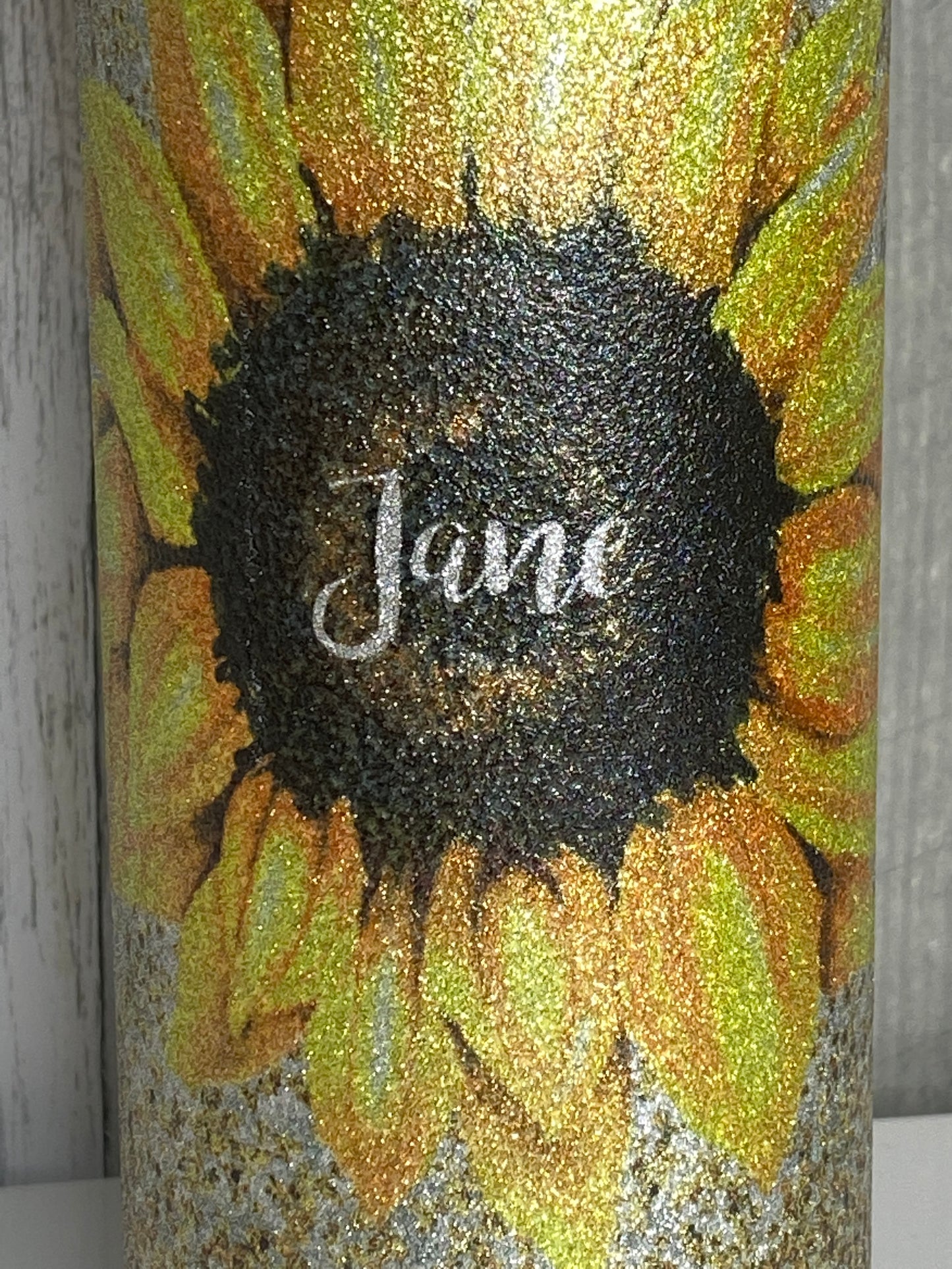 30oz Sunflower with Gold and Silver Glitter Tumbler - Binnie & Bopper Designs