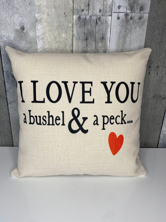 I Love You A Bushel And A Peck Pillow - Binnie & Bopper Designs
