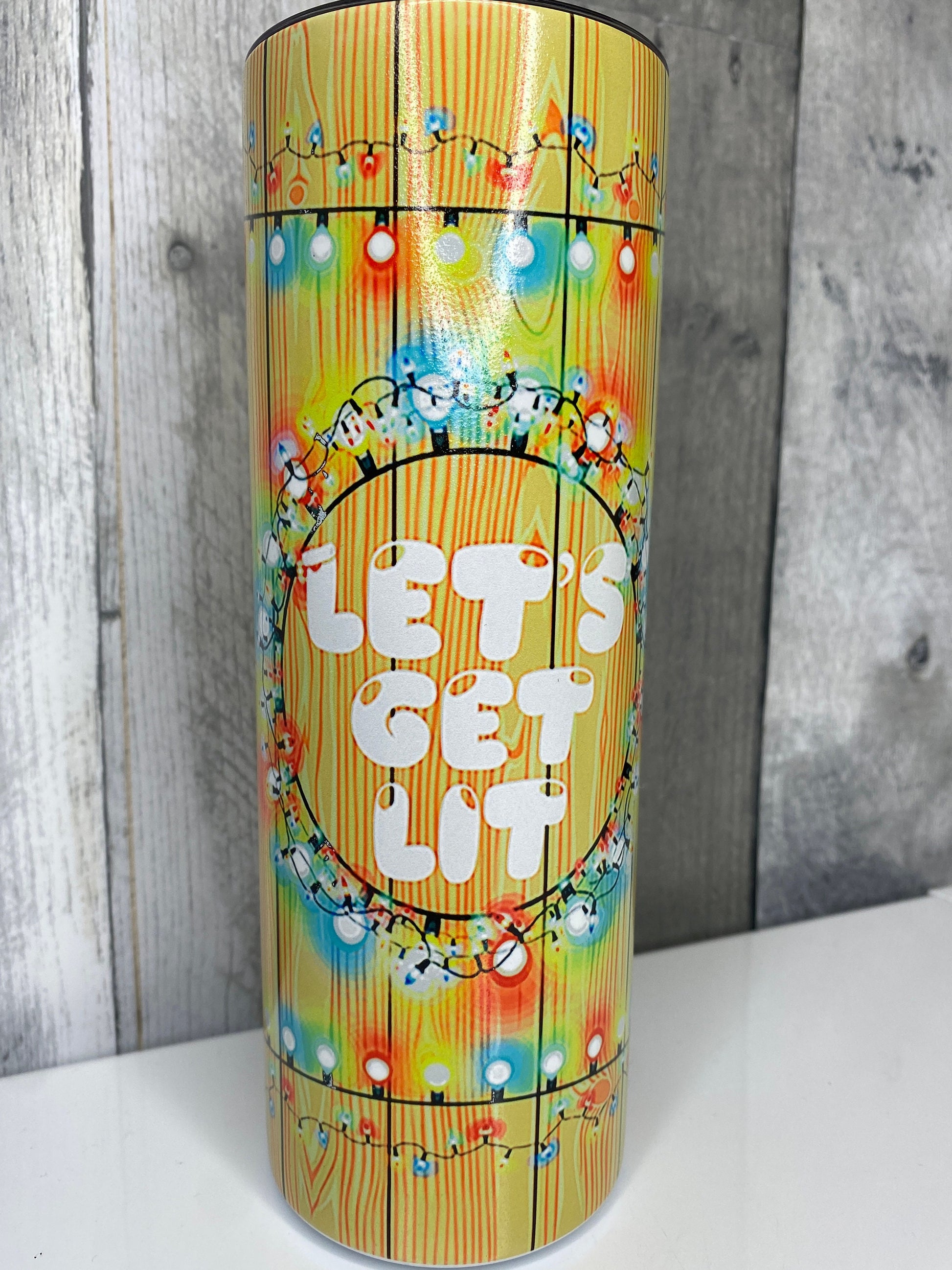 Let's Get Lit Christmas Tumbler Glow in the Dark Tumbler, Funny Gift Idea, Christmas Gifts, Insulated Cup, Travel Cup - Binnie & Bopper Designs