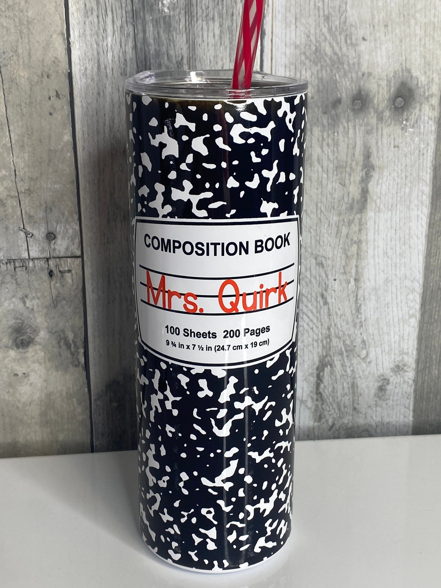 Composition Book Tumbler, Teacher Gifts, - Binnie & Bopper Designs