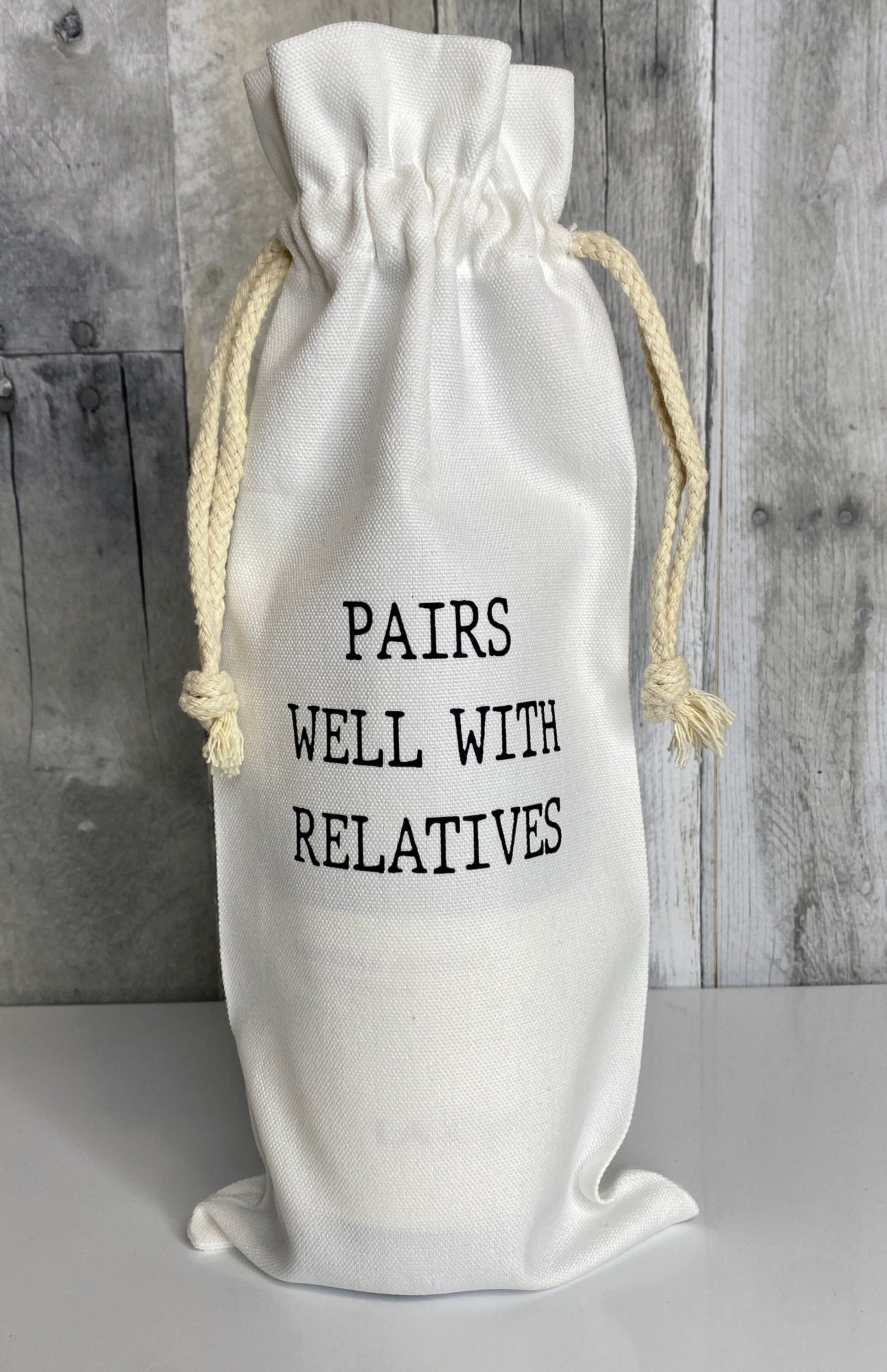 Pairs Well With Relatives Wine Bag - Binnie & Bopper Designs