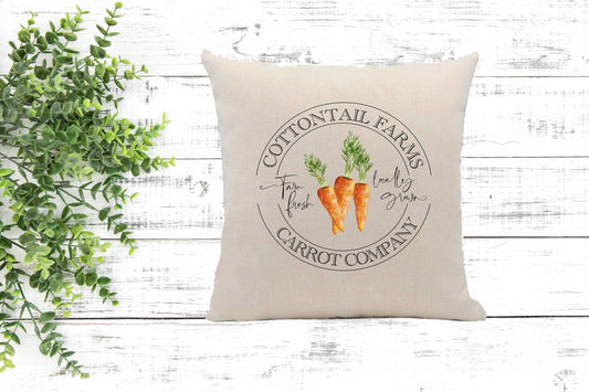Cottontail Farms Easter Pillow,  Pillow Cover, Linen Pillow Cover, Throw Pillow - Binnie & Bopper Designs