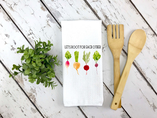 Let's Root For Each Other Dish Towel - Binnie & Bopper Designs