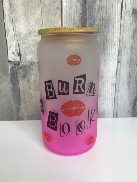 Burn Book 16oz Glass Can Tumbler, Limited Edition - Binnie & Bopper Designs