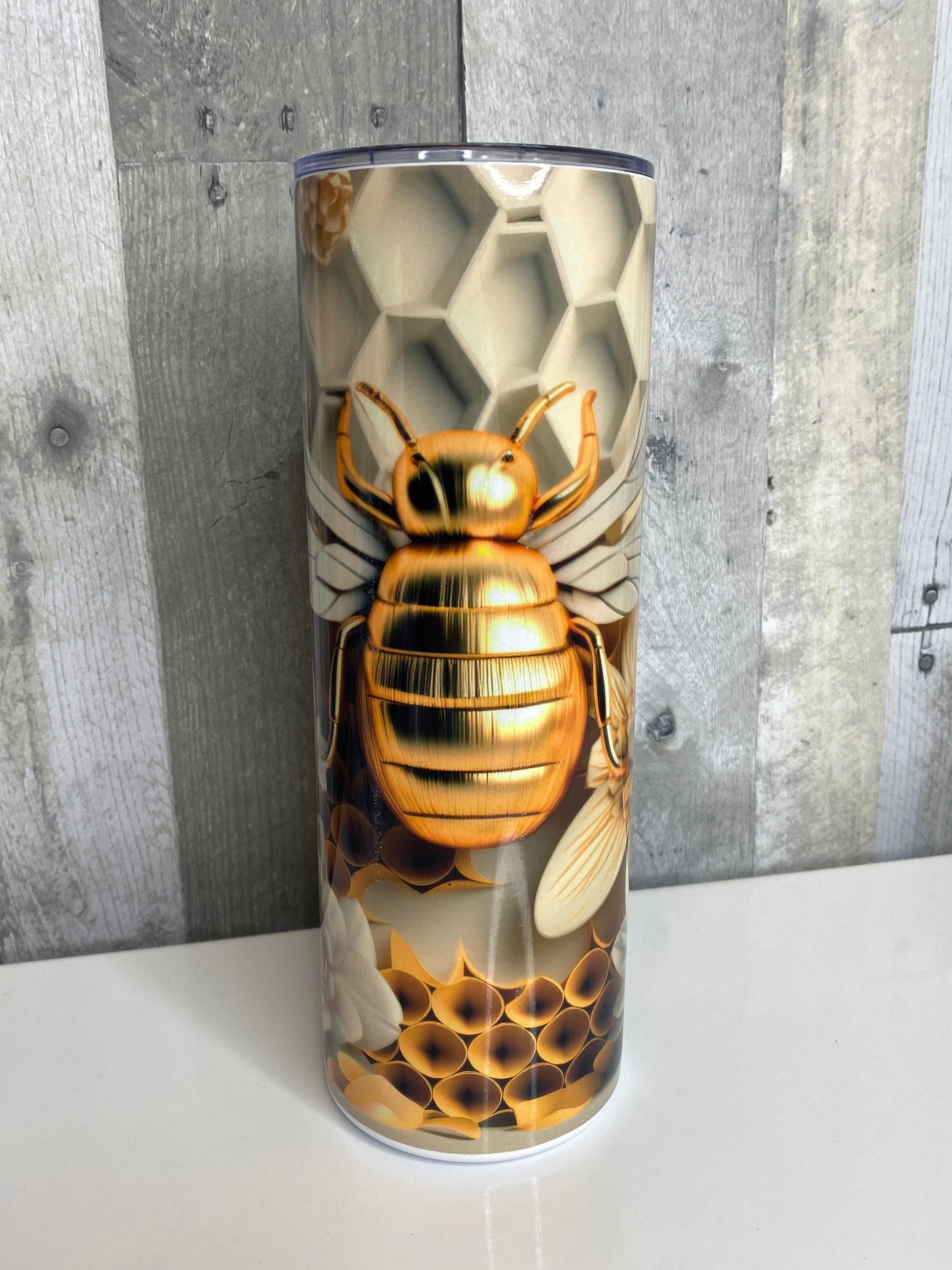 Bumble Bee Honeycomb 3D Tumbler - Binnie & Bopper Designs