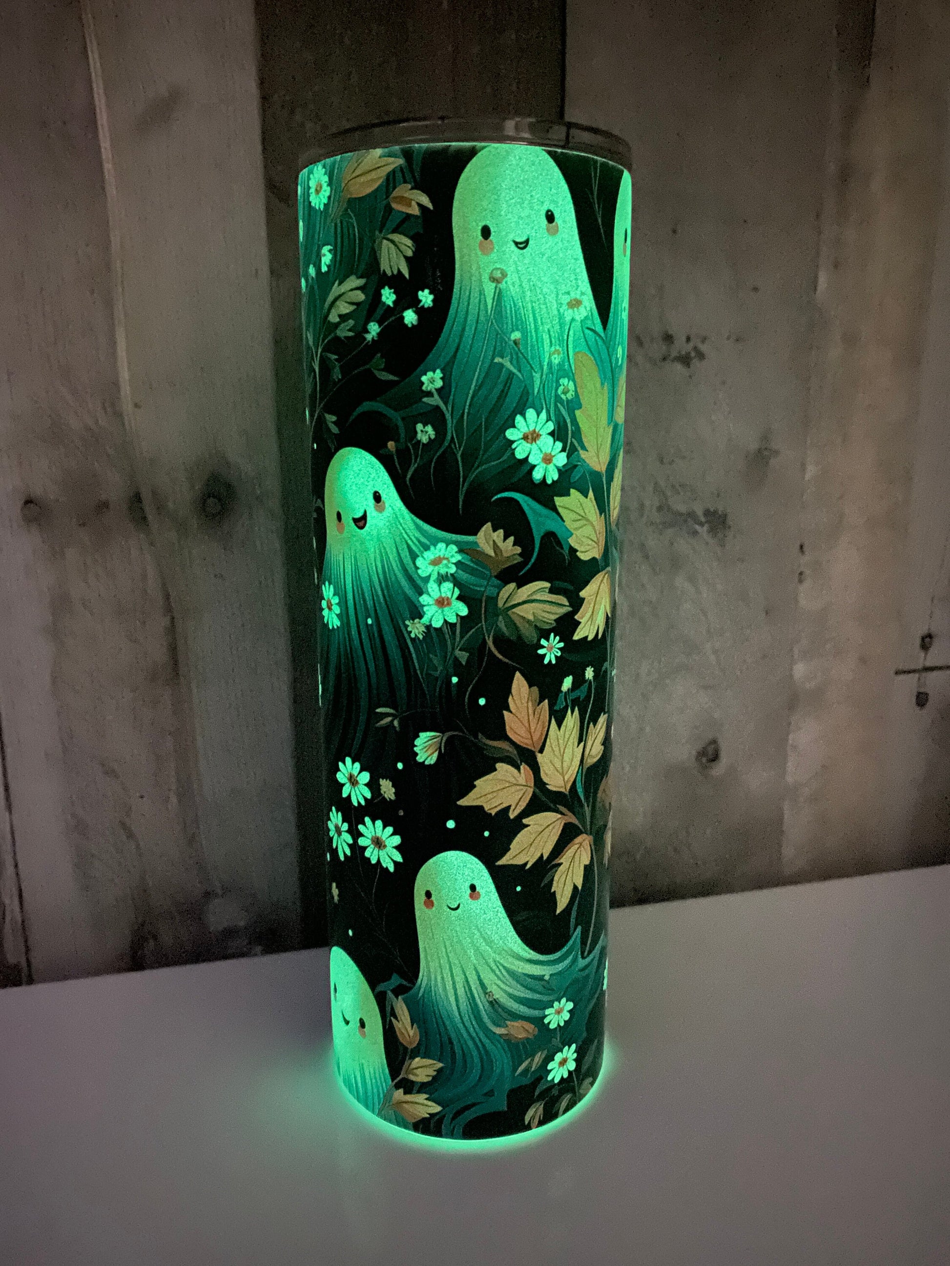 Adorable Boho Fall Ghosts Glow in the Dark Tumbler - Binnie & Bopper Designs